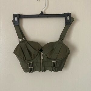 Fashion Nova Green Bustier Crop Top